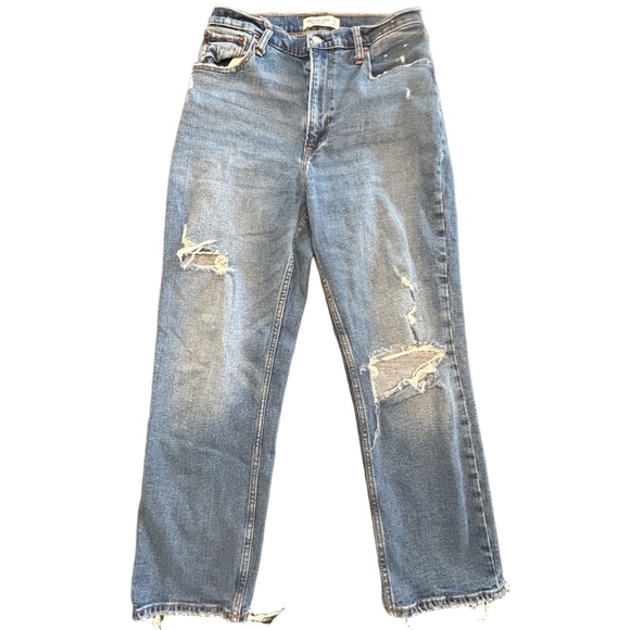 Abercrombie & Fitch Denim - Abercrombie & Fitch  Ankle Straight Ultra HighRise jeans curve love raw hem 4 R